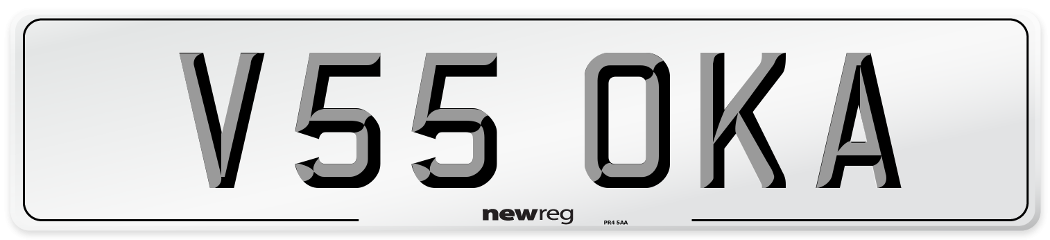 V55 OKA Number Plate from New Reg